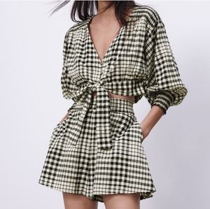 Zara Gingham Shorts Set XL, Fits like Large